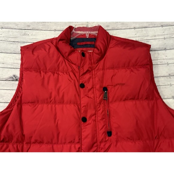 ORVIS Mens Duck Down Puffer Vest Sz L Red Button Front Zipper Pockets GUC - Picture 4 of 16